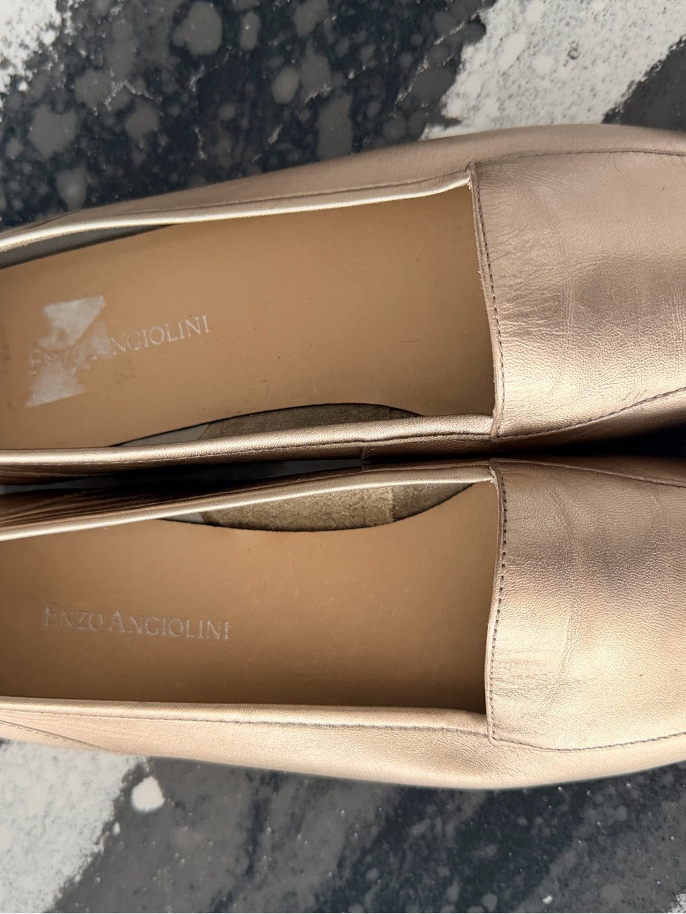 Enzo Angiolini Metallic Rose Gold Slip-On Loafers